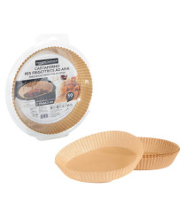 Vaschette cartaforno per friggitrice ad aria - in astuccio - diametro 20 cm - altezza 4,5 cm - avana - Perfetto Kitchen