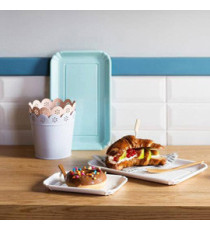 Vassoio bignè - 17,5  x 11 cm - melamina - bianco - Leone