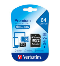 Verbatim - Micro  SDXC Classe 10 fino a 45mb/sec - 44084 - 64GB