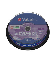 Verbatim - Scatola 10 DVD+R Dual Layer - serigrafato Spindle - 43666 - 8,5GB