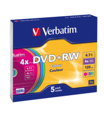 Verbatim - Scatola 5 DVD+RW - colore - 43297 - 4,7GB