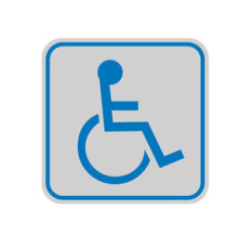 Targhetta adesiva - pittogramma Toilette disabili - 8,2 x 8,2 cm - Cartelli Segnalatori