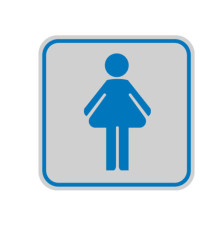 Targhetta adesiva - pittogramma Toilette donna - 8,2 x 8,2 cm - Cartelli Segnalatori