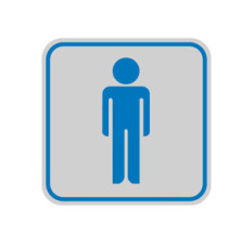 Targhetta adesiva - pittogramma Toilette uomo - 8,2 x 8,2 cm - Cartelli Segnalatori