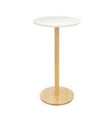 Tavolo Woody - diametro piano 60 cm - H 110 cm - bianco - Paperflow