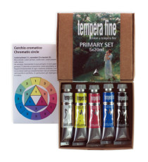 Tempera fine Primary Set - 20 ml - colori primari (nero, bianco inclusi) - Maimeri - set 5 pezzi