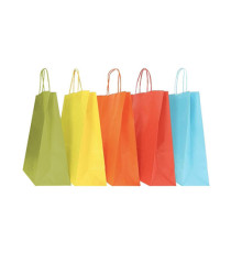 Shopper Twisted - maniglie cordino - 36 x 12 x 41 cm - carta biokraft - colori assortiti primavera/estate - Mainetti Bag