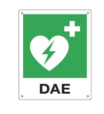 Cartello da muro - DAE - per defibrillatore - 25 x 31 cm - Cartelli segnalatori