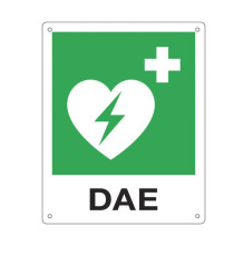 Cartello da muro - DAE - per defibrillatore - 25 x 31 cm - Cartelli segnalatori