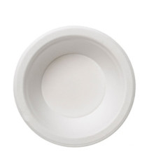 Ciotola monouso Bio - rotonda - diametro 19 cm - 680 ml - cellulosa/canna da zucchero - bianco - Leone - conf. 50 pezzi