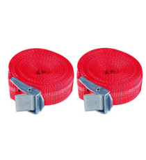 Cinghie - con fibia in metallo - per carichi fino a 250 kg - 25 mm x 2,5 m - Valex - conf 2 pezzi