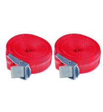 Cinghie - con fibia in metallo - per carichi fino a 250 kg - 25 mm x 2,5 m - Valex - conf 2 pezzi