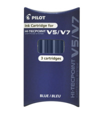 Refill Hi Tecpoint V5/V7 ricaricabile - blu - Pilot - conf. 3 pezzi