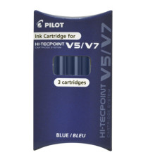 Refill Hi Tecpoint V5/V7 ricaricabile - blu - Pilot - conf. 3 pezzi