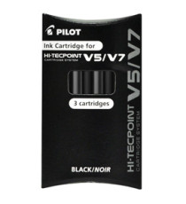 Refill Hi Tecpoint V5/V7 ricaricabile - nero - Pilot - conf. 3 pezzi