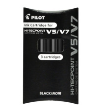 Refill Hi Tecpoint V5/V7 ricaricabile - nero - Pilot - conf. 3 pezzi
