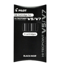 Refill Hi Tecpoint V5/V7 ricaricabile - nero - Pilot - conf. 3 pezzi