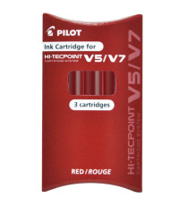 Refill Hi Tecpoint V5/V7 ricaricabile - rosso - Pilot  - conf. 3 pezzi