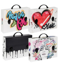 Valigetta polionda Grafitti - 27 x 37,5 cm - dorso 8 cm - fantasie assortite - Favorit
