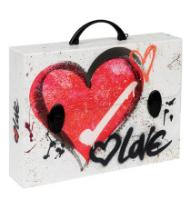 Valigetta polionda Grafitti - 27 x 37,5 cm - dorso 8 cm - fantasie assortite - Favorit