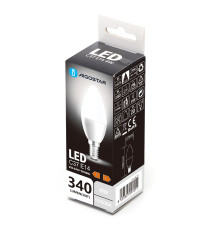 Lampadina led C37 4W attacco E14 340 lumen 6500K luce fredda D37xH100mm Equivalenza lampada incandescente: 31W