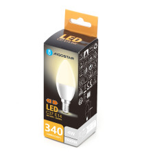 Lampadina led C37 4W attacco E14 340 lumen 3000K luce calda D37xH100mm Equivalenza lampada incandescente: 31W