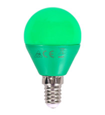 Lampadina led luce verde G45 4W attacco E14 misura D45xH78mm Equivalenza lampada incandescente: 30W