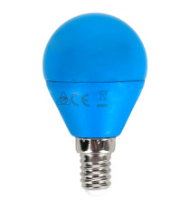 Lampadina led luce blu G45 4W attacco E14 misura D45xH80mm Equivalenza lampada incandescente: 30W