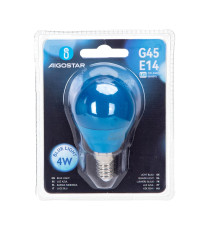 Lampadina led luce blu G45 4W attacco E14 misura D45xH80mm Equivalenza lampada incandescente: 30W