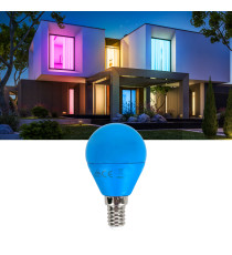 Lampadina led luce blu G45 4W attacco E14 misura D45xH80mm Equivalenza lampada incandescente: 30W