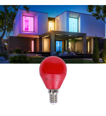 Lampadine led luce rossa G45 4W attacco E14 misura D45xH78mm Equivalenza lampada incandescente: 30W
