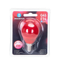 Lampadine led luce rossa G45 4W attacco E14 misura D45xH78mm Equivalenza lampada incandescente: 30W