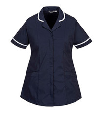 Camice da donna - maniche corte - elasticizzato - taglia XL - blu navy - Portwest
