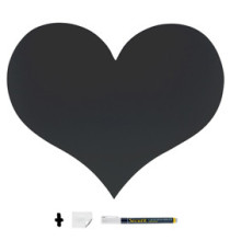 Lavagna da parete Silhouette - 29,5 x 35,8 cm - forma cuore - nero - Securit