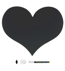 Lavagna da parete Silhouette - 29,5 x 35,8 cm - forma cuore - nero - Securit