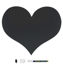 Lavagna da parete Silhouette - 29,5 x 35,8 cm - forma cuore - nero - Securit