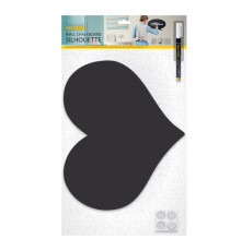 Lavagna da parete Silhouette - 29,5 x 35,8 cm - forma cuore - nero - Securit