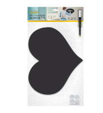 Lavagna da parete Silhouette - 29,5 x 35,8 cm - forma cuore - nero - Securit