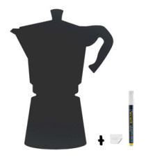 Lavagna da parete Silhouette - 30 x 50 cm - forma moka - nero - Securit