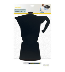 Lavagna da parete Silhouette - 30 x 50 cm - forma moka - nero - Securit
