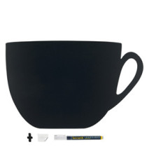 Lavagna da parete Silhouette - 44,5 x 30 cm - forma tazza - nero - Securit