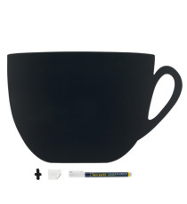Lavagna da parete Silhouette - 44,5 x 30 cm - forma tazza - nero - Securit