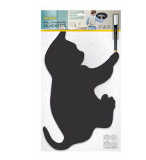 Lavagna da parete Silhouette - 45,5 x 29 cm - forma gatto - nero - Securit