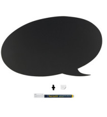 Lavagna da parete Silhouette - 47 x 27,3 cm - forma fumetto - nero - Securit