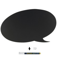 Lavagna da parete Silhouette - 47 x 27,3 cm - forma fumetto - nero - Securit