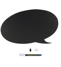 Lavagna da parete Silhouette - 47 x 27,3 cm - forma fumetto - nero - Securit