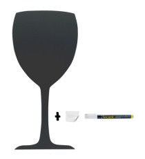 Lavagna da parete Silhouette - 50 x 23 cm - forma bicchiere - nero - Securit