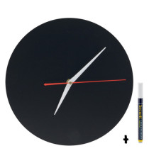 Lavagna da parete Silhouette - diametro 29 cm - forma orologio - nero - Securit