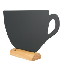 Lavagna da tavolo Silhouette - 33,5 x 21,5 cm - forma tazza - nero - Securit