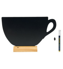 Lavagna da tavolo Silhouette - 33,5 x 21,5 cm - forma tazza - nero - Securit